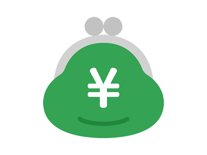 円マークのついた、がま口財布のアイコンの無料イラスト｜透過PNG・商用利用OK