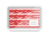 スーパーのパックに入った、牛ばら肉のアイコンの無料イラスト｜透過PNG・商用利用OK