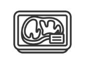 スーパーのパックに入った、ステーキ肉のアイコン（線画）の無料イラスト｜透過PNG・商用利用OK