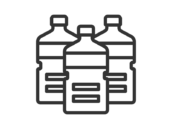 スーパーの水ペットボトルのアイコン（線画）の無料イラスト｜透過PNG・商用利用OK