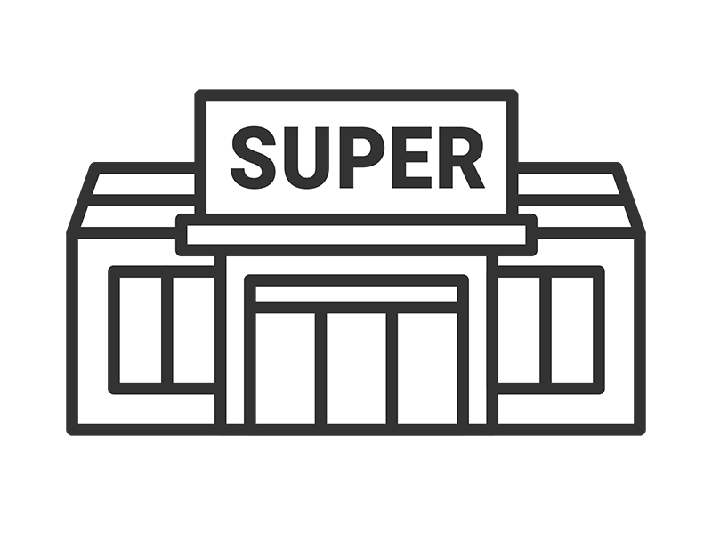 スーパーマーケットのアイコン（線画）の無料イラスト｜透過PNG・商用利用OK