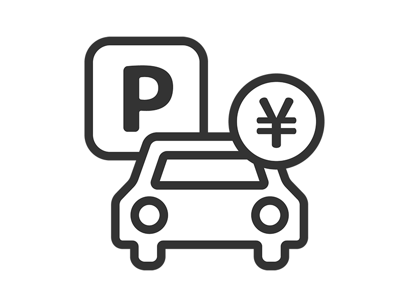 有料駐車場のアイコン（線画）の無料イラスト｜透過PNG・商用利用OK