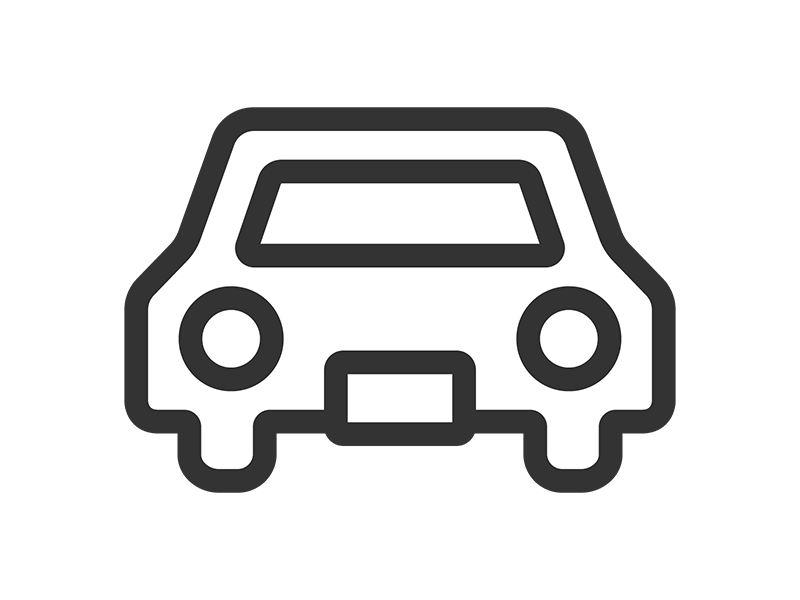 正面から見た、自動車アイコン（線画）の無料イラスト｜透過PNG・商用利用OK