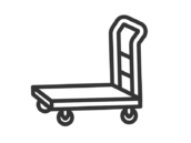 台車のアイコン（線画）の無料イラスト｜透過PNG・商用利用OK