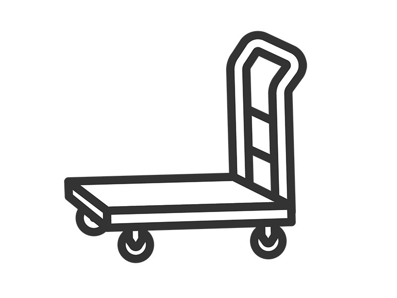 台車のアイコン（線画）の無料イラスト｜透過PNG・商用利用OK