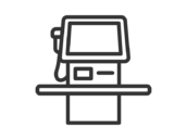 セルフレジのアイコン（線画）の無料イラスト｜透過PNG・商用利用OK