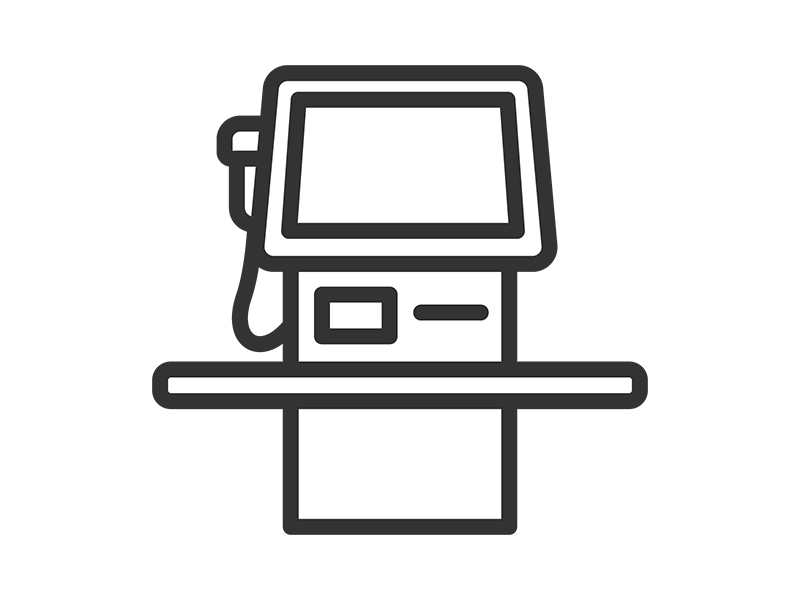 セルフレジのアイコン（線画）の無料イラスト｜透過PNG・商用利用OK