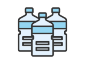 スーパーの水ペットボトルのアイコン（線画カラー）の無料イラスト｜透過PNG・商用利用OK