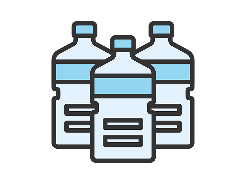 スーパーの水ペットボトルのアイコン（線画カラー）の無料イラスト｜透過PNG・商用利用OK