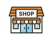 ショップのアイコン（線画カラー）の無料イラスト｜透過PNG・商用利用OK