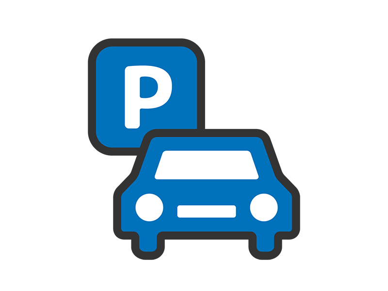 駐車場のアイコン（線画カラー）の無料イラスト｜透過PNG・商用利用OK