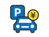 有料駐車場のアイコン（線画カラー）の無料イラスト｜透過PNG・商用利用OK