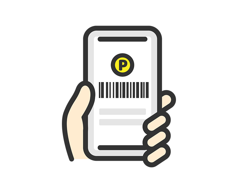 スマホのバーコード決済アイコン（線画カラー）の無料イラスト｜透過PNG・商用利用OK