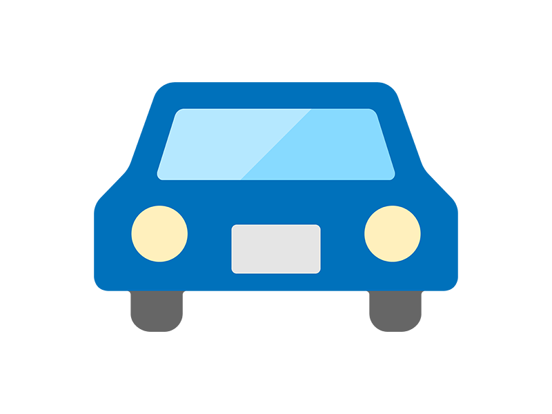正面から見た、自動車アイコンの無料イラスト｜透過PNG・商用利用OK