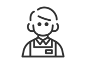 スーパーの男性店員のアイコン（線画）の無料イラスト｜透過PNG・商用利用OK