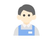 スーパーの男性店員のアイコンの無料イラスト｜透過PNG・商用利用OK