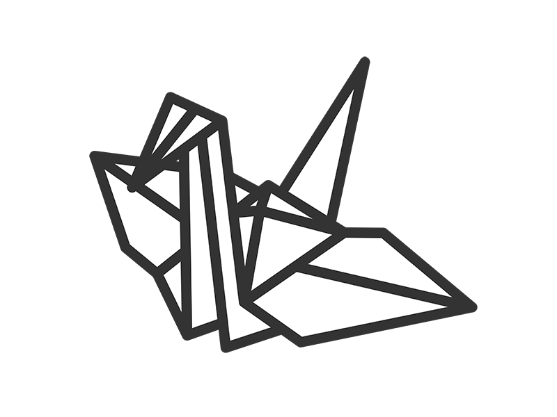 折り鶴のアイコン（線画）の無料イラスト｜透過PNG・商用利用OK