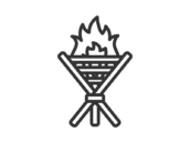 かがり火のアイコン（線画）の無料イラスト｜透過PNG・商用利用OK