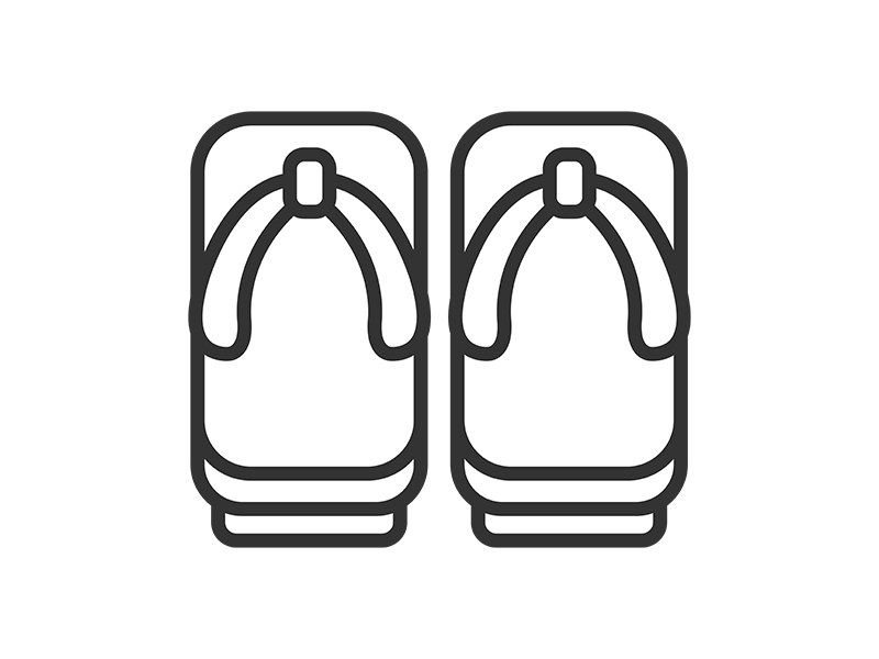 Free illustration of geta icon (line drawing)