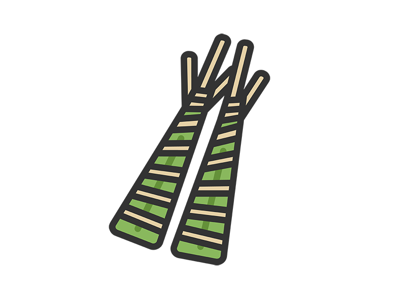 Free illustration of Children's Day "Chimaki" icon (line drawing color)