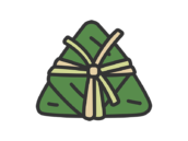 ちまきのアイコン（線画カラー）の無料イラスト｜透過PNG・商用利用OK