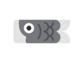 鯉のぼりの真鯉のアイコンの無料イラスト｜透過PNG・商用利用OK