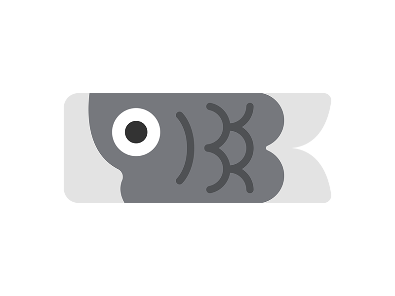 鯉のぼりの真鯉のアイコンの無料イラスト｜透過PNG・商用利用OK