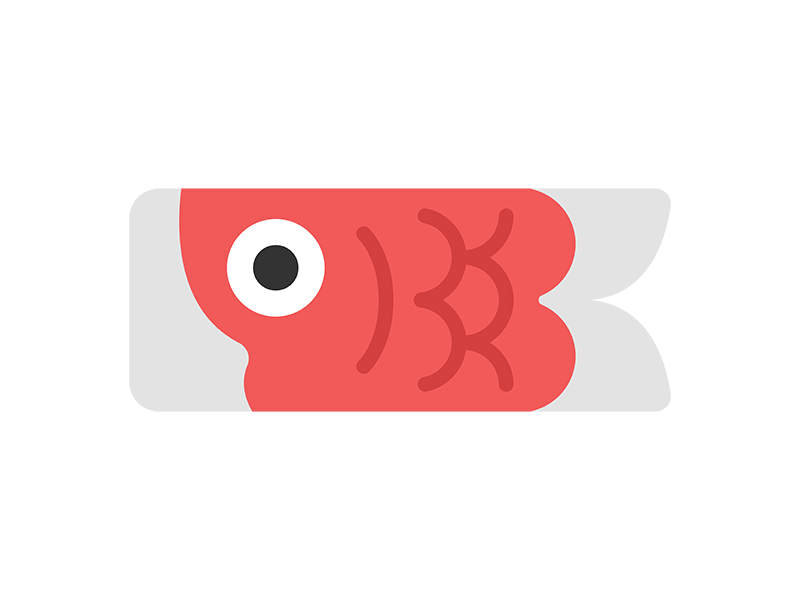 鯉のぼりの緋鯉のアイコンの無料イラスト｜透過PNG・商用利用OK