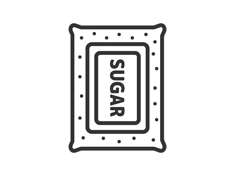 バックに入った、砂糖のアイコン（線画）の無料イラスト｜透過PNG・商用利用OK