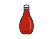 ケチャップのアイコン（線画カラー）の無料イラスト｜透過PNG・商用利用OK