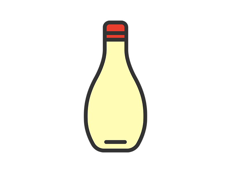 マヨネーズのアイコン（線画カラー）の無料イラスト｜透過PNG・商用利用OK