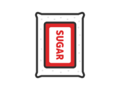 バックに入った、砂糖のアイコン（線画カラー）の無料イラスト｜透過PNG・商用利用OK