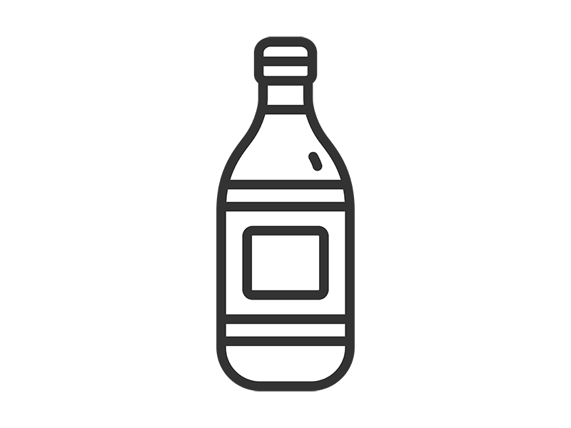 Free illustration of a bottle icon (line drawing) containing seasonings