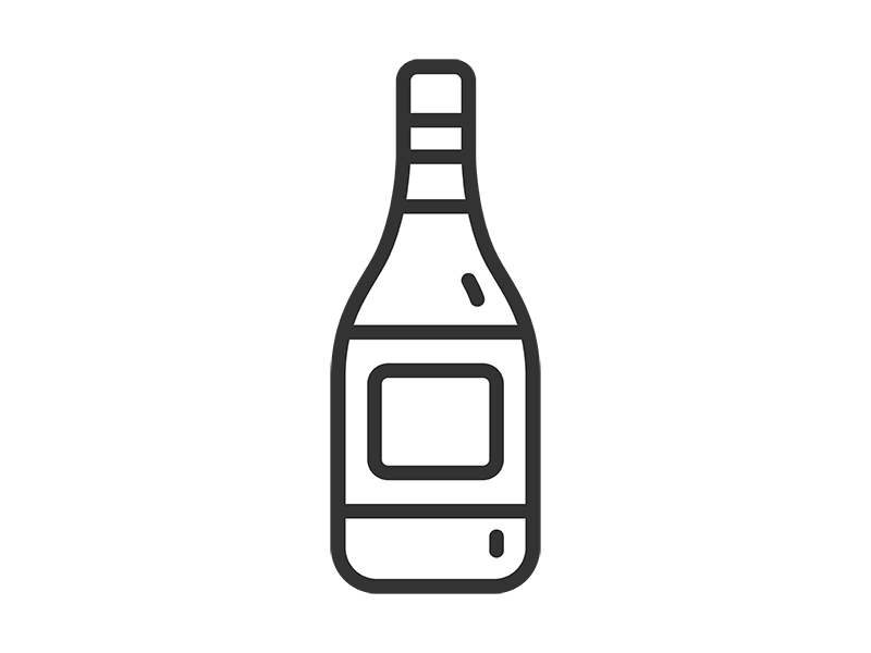 ワインボトルのアイコン（線画）の無料イラスト｜透過PNG・商用利用OK