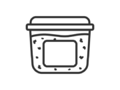 パックに入った、味噌のアイコン（線画）の無料イラスト｜透過PNG・商用利用OK