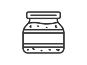 豆板醤の入った、瓶のアイコン（線画）の無料イラスト｜透過PNG・商用利用OK