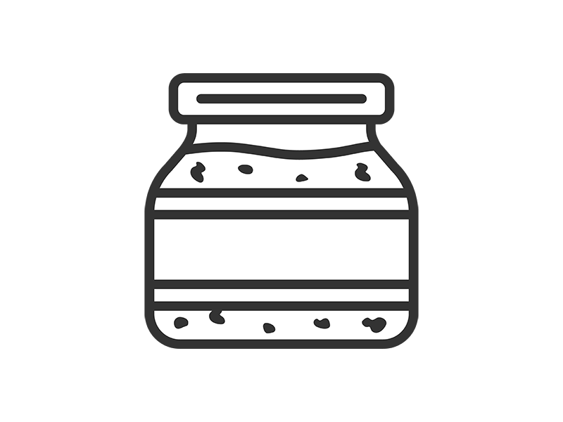 豆板醤の入った、瓶のアイコン（線画）の無料イラスト｜透過PNG・商用利用OK