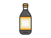 ポン酢が入った、瓶のアイコン（線画）の無料イラスト｜透過PNG・商用利用OK
