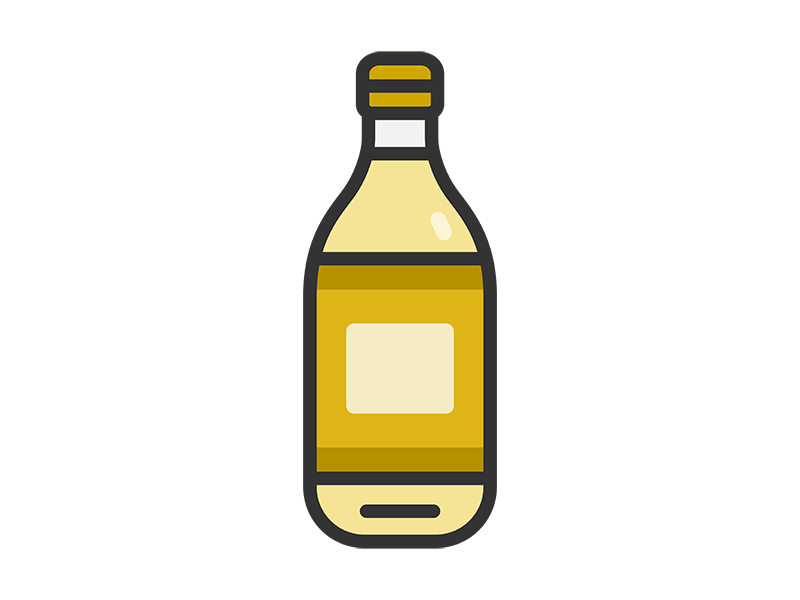 Free illustration of a bottle icon (line drawing color) containing vinegar