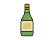 白ワインボトルのアイコン（線画）の無料イラスト｜透過PNG・商用利用OK