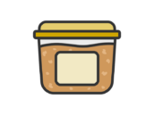 パックに入った、味噌のアイコン（線画カラー）の無料イラスト｜透過PNG・商用利用OK