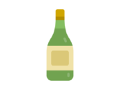 白ワインボトルのアイコンの無料イラスト｜透過PNG・商用利用OK