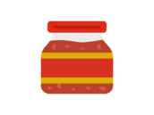 豆板醤の入った、瓶のアイコンの無料イラスト｜透過PNG・商用利用OK