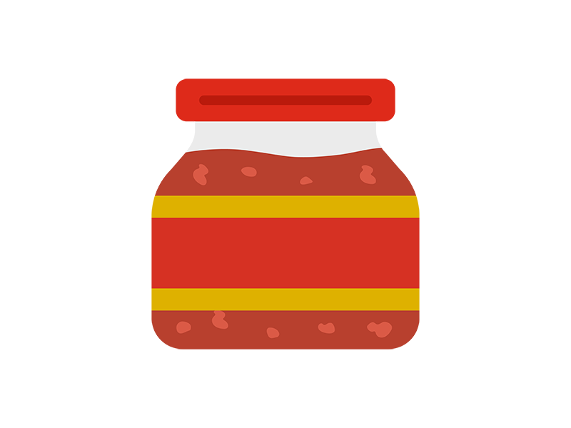 豆板醤の入った、瓶のアイコンの無料イラスト｜透過PNG・商用利用OK