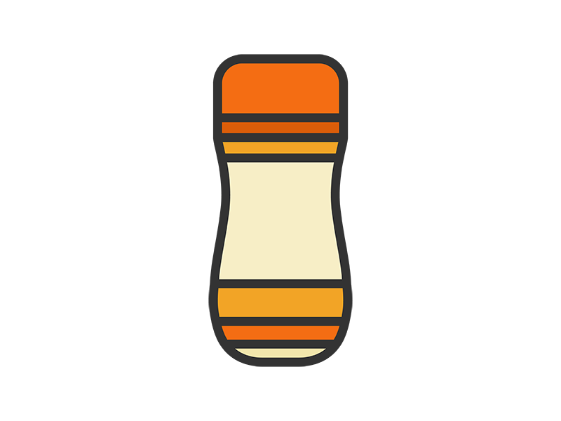 ボトルに入った、塩コショウのアイコン（線画カラー）の無料イラスト｜透過PNG・商用利用OK