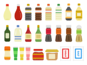いろいろな、調味料のアイコンの無料イラストセット｜透過PNG・商用利用OK