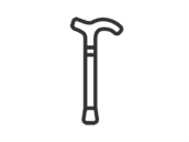 シンプルな杖のアイコン（線画）の無料イラスト｜透過PNG・商用利用OK