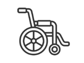 車椅子のアイコン（線画）の無料イラスト｜透過PNG・商用利用OK