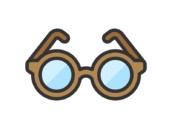 老眼鏡のアイコン（線画カラー）の無料イラスト｜透過PNG・商用利用OK