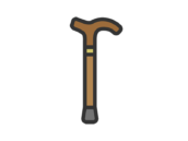 シンプルな杖のアイコン（線画カラー）の無料イラスト｜透過PNG・商用利用OK